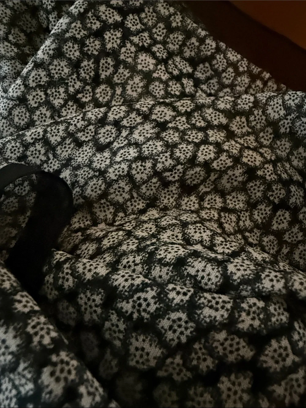 Black and White Floral Print Lightweight Scarf - Unknown Brand